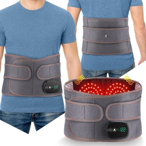 Electric Dual Infrared Light Heat Back Massager Waist Brace Lumbar Support Belt - Picture 1 of 19