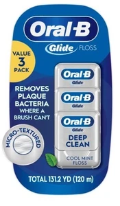 Hilo dental Oral-B Glide, resistente a la trituración, suave en las encías, cera natural, toboganes - Imagen 1 de 9