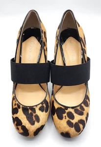 Tacones de aguja Gianni Bini Monica 213 estilo natural negro leopardo pelo de becerro talla 7 - Imagen 1 de 9
