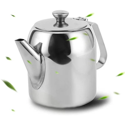 Tetera de acero inoxidable de 20 oz o 32 oz tetera plateada hervidor de café cuchara corta para... Foto 1 de 4