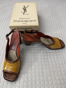 Yves Saint Laurent Patent Leather Block Heel Pumps multicolor Women's 8.5 - Picture 1 of 18