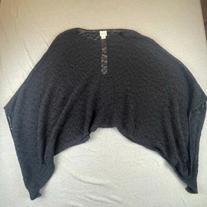 Poncho Chico's Piper Tejido Negro Talla Única Nuevo Con Etiquetas - Imagen 1 de 4