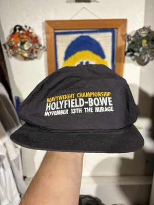 Gorra de nailon de boxeo Holyfield Bowe Mirage campeón de peso pesado de colección rara Foto 1 de 3