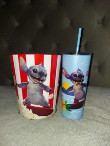 Lilo & Stitch Popcorn Bucket  And Metallic Tumbler Cup Bundle. Cinemark/Regal - Picture 1 of 1
