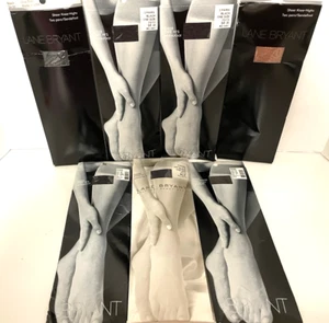 7 Lane Bryant Sheer Knee Hi High Sock 2-Pk Nylon Hosiery BLACK/TAN Plus One Size - Picture 1 of 8