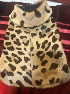 Dog Jacket Fur Cheetah Leopard Leather XS - Picture 1 of 7