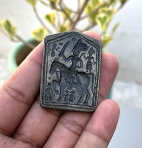Antique Brass Inlay King Maharana Pratap Design Engraved Stamp Dye Jewelry Tool - Picture 1 of 11