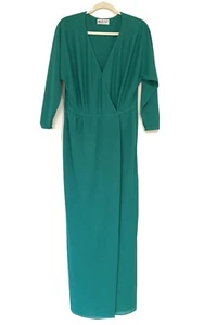 Vintage 1970s Luis ESTEVEZ For Giorgio Beverly Hills Green Dress Gown Size S/M - Picture 1 of 11