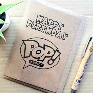 Funny Funko Pop Birthday Card - Happy Birthday Pop Addict - Picture 1 of 4