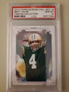 2013 Topps Museum Brett Favre CANVAS COLLECTION card #CC-8 graded PSA 10 POP 2 - Picture 1 of 2