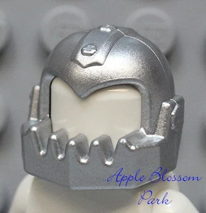 NEW Lego Metallic Silver HELMET -BreakJaw Agent Castle Knight Minifig Head Gear - Picture 1 of 1