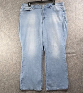Code Bleu Jeans Women 22 W Blue Stretch Denim Light Wash High Rise 32" Lgth - Picture 1 of 14