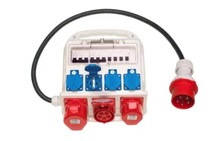 Stromverteiler Baustromverteiler Kraftstrom 4x230V 3x400V 1x32A 2x16A CEE Schuko - Bild 1 von 1