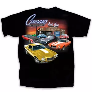 1970-1981 Chevy Camaro 2nd Generation Garage Black T-Shirt - Picture 1 of 4