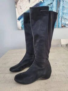 DKNY Black Leather Boots Paulina Tall Knee High Boots Sz 6.5 Womens WO Box - Picture 1 of 19