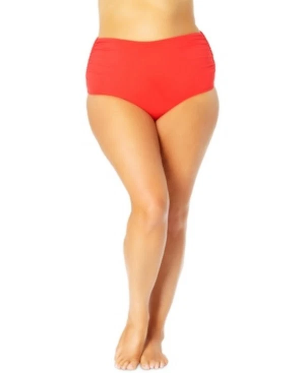 Parte inferior fruncida cintura alta Anne Cole Signature ® para mujer Foto 1 de 4