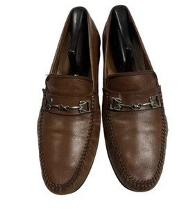 Mocassino Mezlan Horse Bit slip on pelle marrone uomo 9 M Made in Spain bello. - Foto 1 di 9
