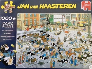 Jumbo 1000 Piece Jigsaw Puzzle - Jan Van Haasteren - The Cattle Market - Picture 1 of 2