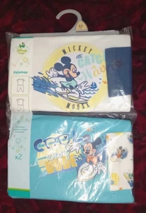 New Tesco Disney Mickey Mouse Cool Surf Dude 2 Pack Pyjamas 2-3 Years - Picture 1 of 4
