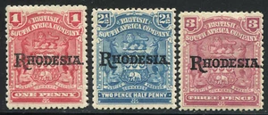 Rhodesia South Africa Company 1909 Lote a 3D Como Nuevo Bisagras MH - Imagen 1 de 2