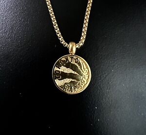 Gold Toronto raptors  Stainless Steal NBA Necklace and Pendant 24” chain