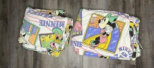 Sábanas de viaje vintage de Disney Minnie Mouse planas y ajustadas ropa de cama tamaño doble - Imagen 1 de 9
