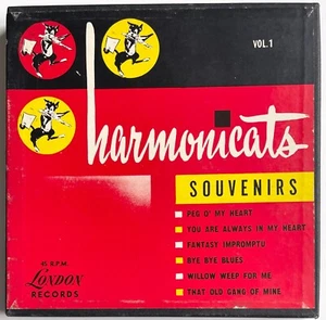 NEW VINTAGE 1950 JERRY MURAD'S HARMONICATS "SOUVENIRS" 3 RECORD SET 45rpm LONDON - Imagen 1 de 2