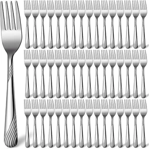 Minatee 100 Pcs Metal Dinner Forks Bulk Set 6.9 Inches Stainless Steel Forks Sil - Picture 1 of 12