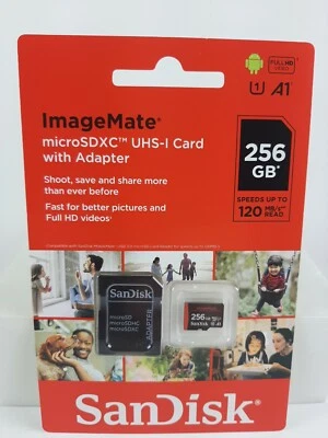SanDisk ImageMate 256GB MicroSDXC Card w/Adapter - Brand New Factory Sealed !!! - Image 1 of 4