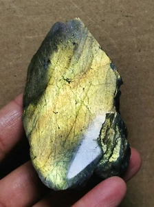 One Side Polished Nice Golden Flash Labradorite Slab Spectrolite Reiki Stone - Picture 1 of 10
