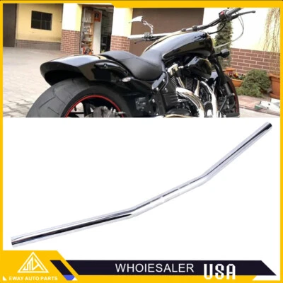 Para Harley Sportster XL 883 XR 1200 Dyna Softail 1" Manillar Barras de arrastre planas Foto 1 de 4