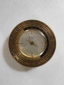 Luxor 8 World Clock Table Clock Mechanical Hand-Wound 8-Day Movement Ø 11 cm - Picture 1 of 6