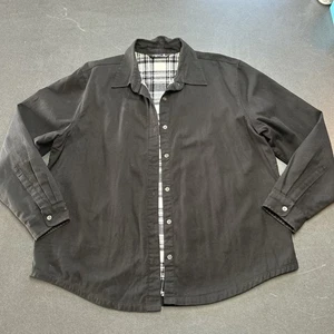 Lee Button Up Fleece Lined Shirt Jacket Mens XL Lumberjack Black Shacket - Picture 1 of 7