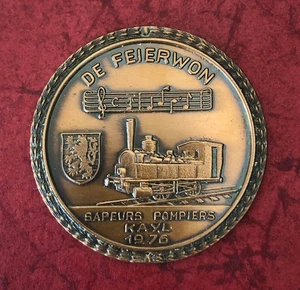 Medaille , De Feierwon , Sapeurs Pompiers Kayl 1976 , Luxembourg , Luxemburg - Bild 1 von 2