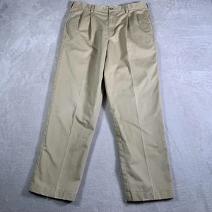 L.L.Bean Chino Hose Herren 33x30 Khaki Classic Fit Plissee Baumwolle Twill Freizeit - Bild 1 von 15