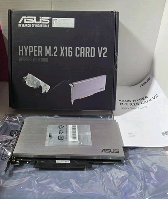 ASUS Hyper M.2 X16 PCIe 3.0 Expansion Card V2 4 NVMe M.2 SSD RAID Adapter - Image 1 of 4
