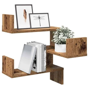 Wand-Eckregale 2 Stk. Altholz-Optik 40x40x49,5 Holzwerkstoff - Bild 1 von 9