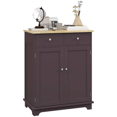 Aparador con encimera de madera maciza, moderno armario de almacenamiento de cocina, café... Foto 1 de 4