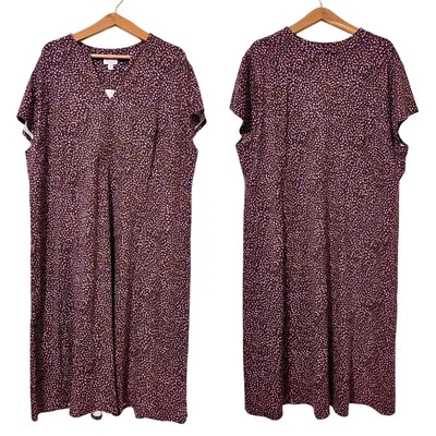 J. Jill Wearever Jersey Shift Dress Size 4X Speckled Comfy Casual House Dress - Image 1 of 4