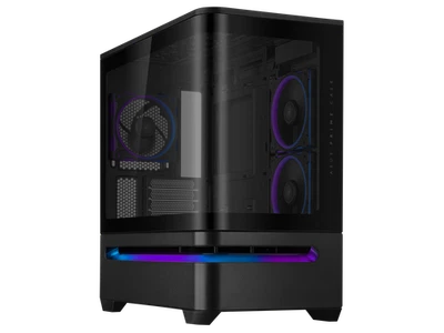 ASUS Prime AP202 ARGB Black mATX case with fully tempered curved glass, supports - Image 1 of 4