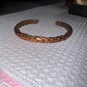 Intake Ladies SOLID COPPER BRAIDED CHAIN CUFF BRACELET - Picture 1 of 5