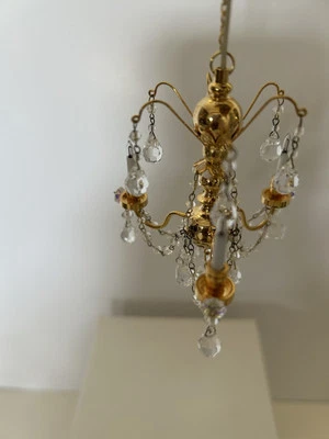 1:12 Scale Heidi Ott 3 Arm Crystal Chandelier  - Image 1 of 4