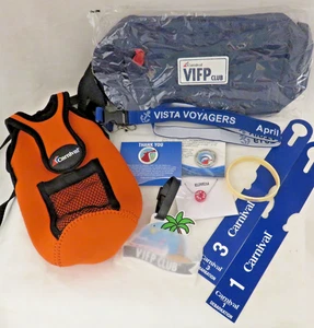Carnival Cruise VIFP Club Pins Etiquetas Equipaje Riñonera Banda Portabotellas Lote D - Imagen 1 de 7