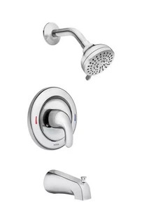 Grifo de bañera de ducha Moen Adler de una sola manija 4 rociadores cromado con válvula 82603 - Imagen 1 de 3