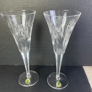 Waterford Crystal Millennium Series Continental Fluted Champagne 5 Toasts Signed - Picture 1 of 10