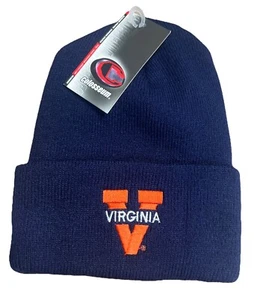Virginia Cavaliers Cuffed Beanie Navy Blue Knit Hat Colosseum - Picture 1 of 2