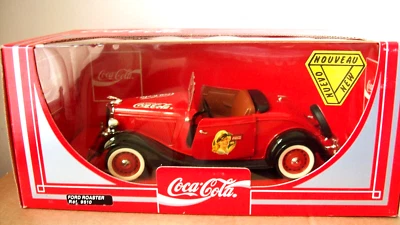Solido Ford Roadster Coca Cola 1:18 made in France BOX KEPT 1996 RELEASE,  RED - Image 1 of 4