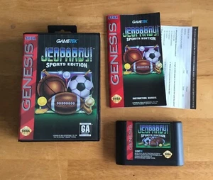 Jeopardy Sports Edition Sega Genesis Videojuego Caja Manual Probado en Caja Original - Imagen 1 de 3
