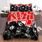 Kiss Band Grunge Vintage Metal Rock Poster Quilt Duvet Cover Set Double Soft