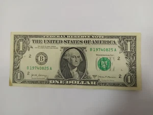 2017 A $1 Bill with fancy birthday number Aug 25, 1974 -B19740825A - Picture 1 of 4